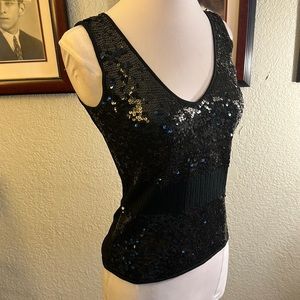 Mixed Media Sequin Top